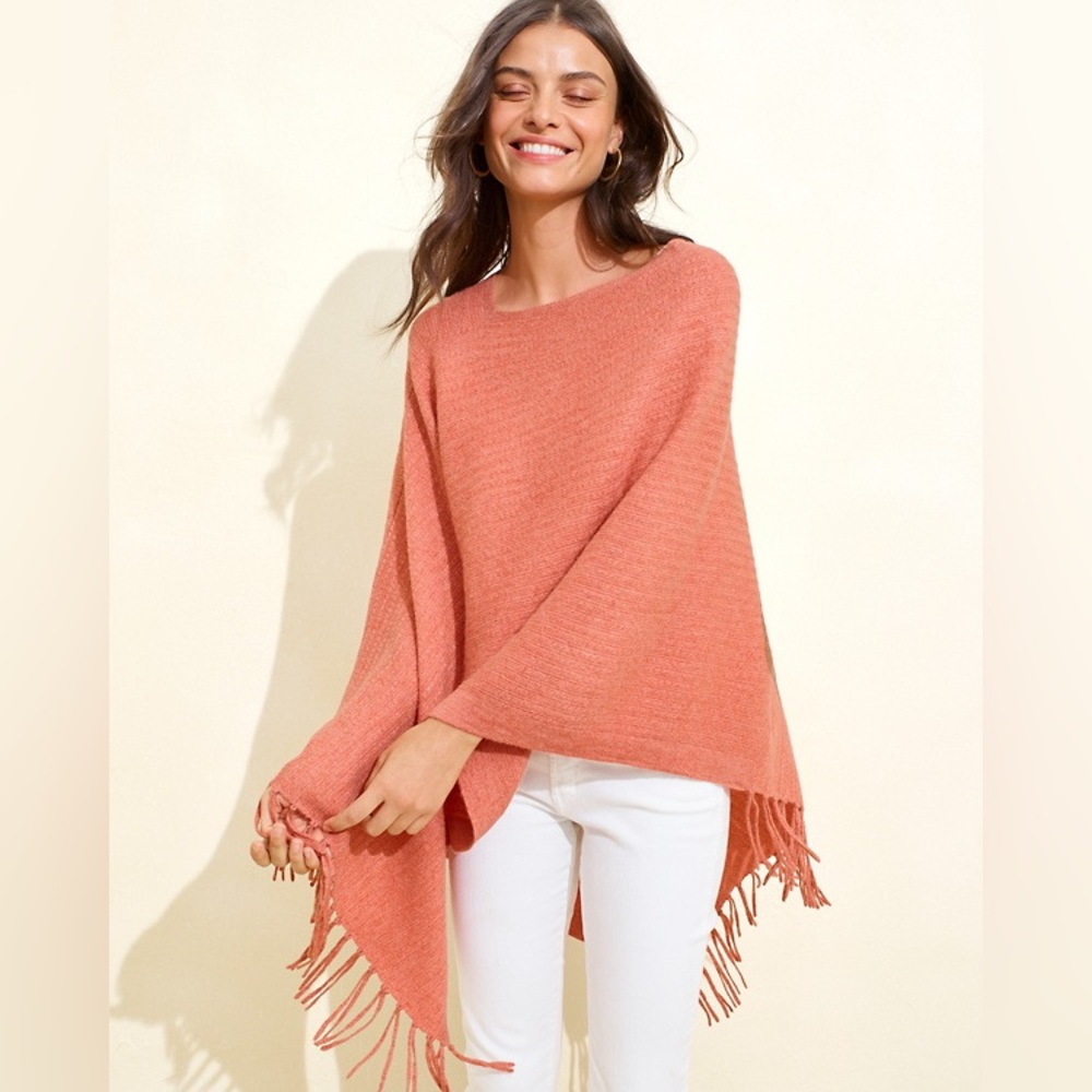 Garnet Hill Cashmere Linen Poncho L/XL